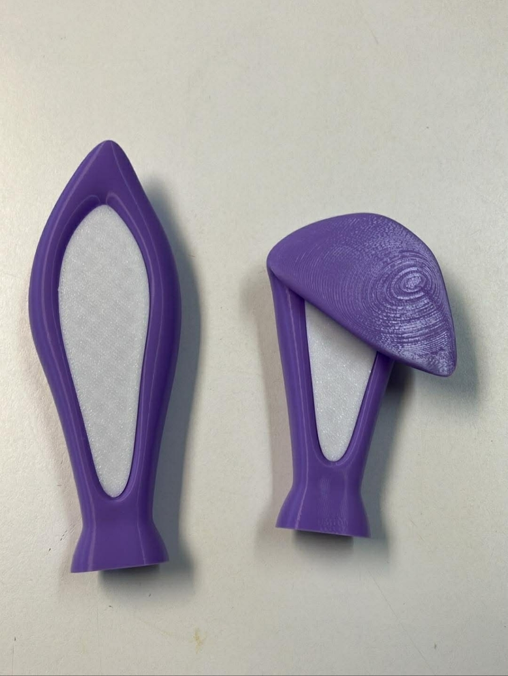 Lavender Purple and White Bunny Ear Attachment For Headphones